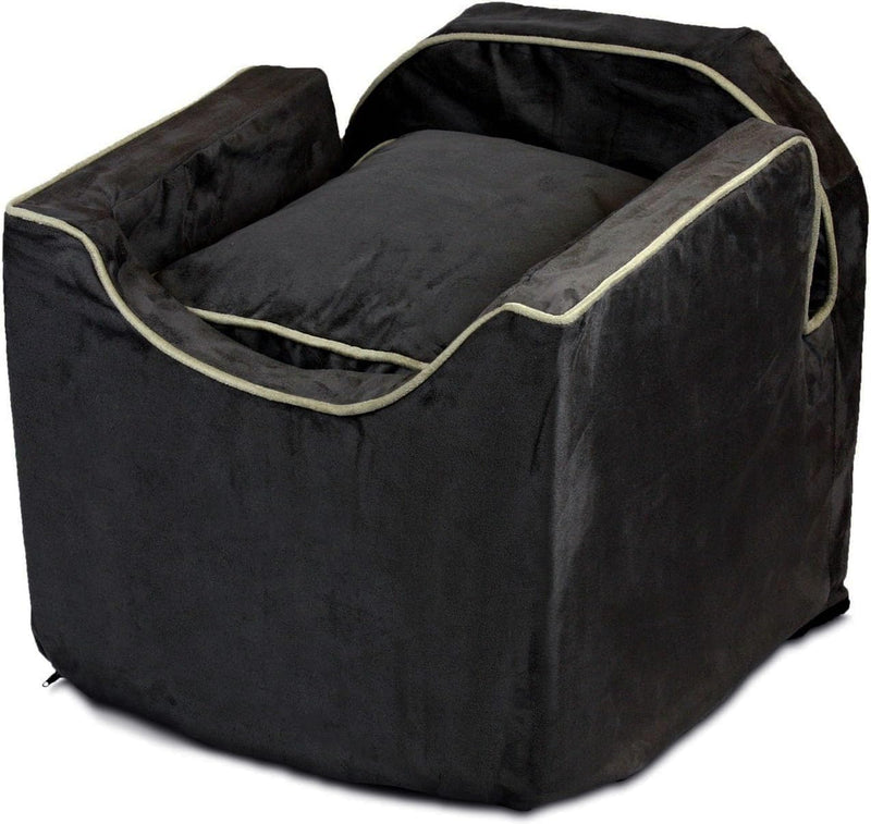 Dog Car Seat: Lookout I Dog Booster Car Seat for Dogs Small 5-15 lbs, Size: Small, Fabric: Black Diamond, Pet Car Seat to Alleviate Car Sickness for Dogs, Removable Machine Washable Cover J3