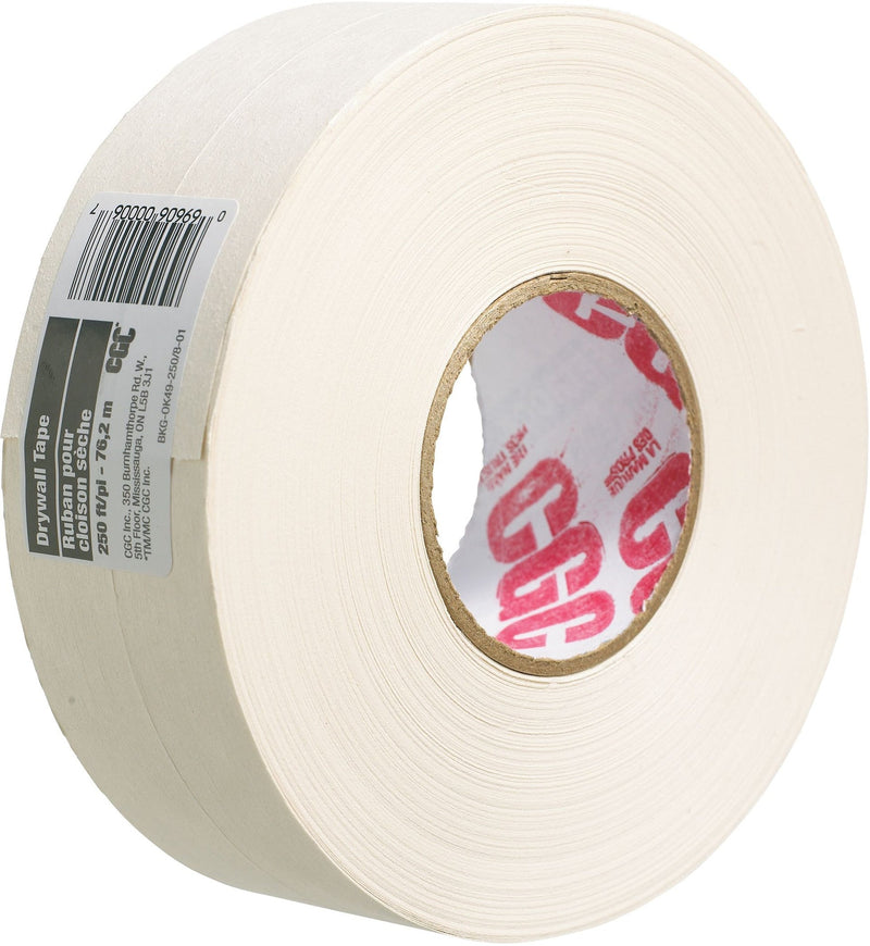 CGC Drywall Paper Joint/Wallboard Tape Pre-Creased, Superior Bond, White, 2-1/16-in x 250-ft A4