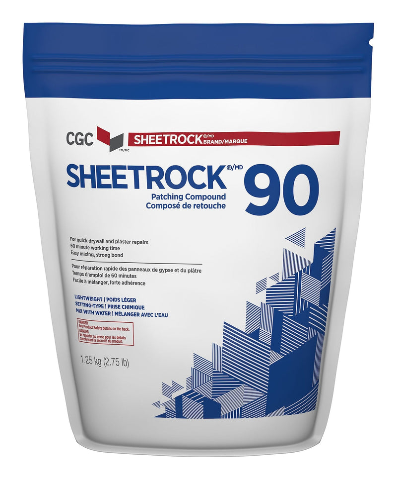 CGC Sheetrock 90 Easy-Mix Patching Compound For Drywall & Plaster Repair, Low VOC, 1.25-kg A5