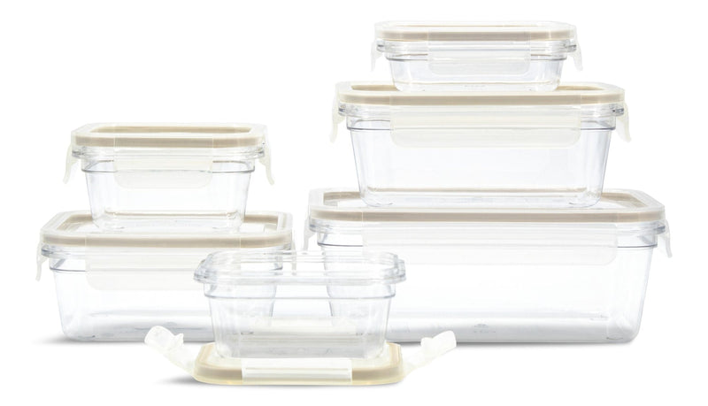 Clearlock Clear Clip Lid Food Storage Container Set with Tritan Base, Nestable, 6 Count U7