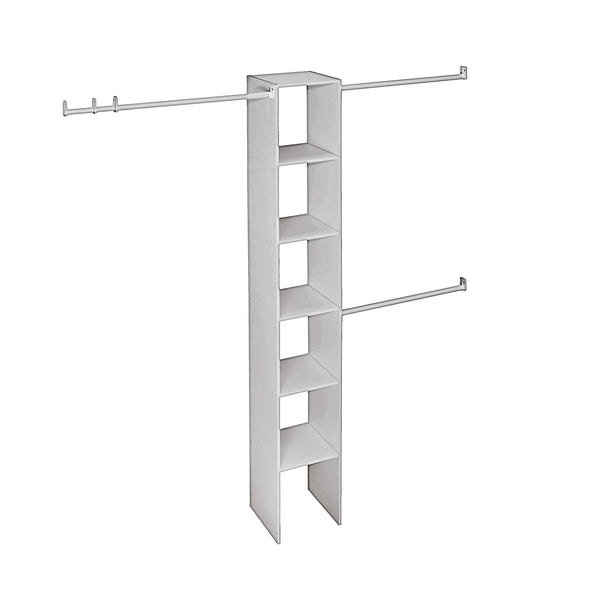 ClosetMaid Expandable Closet Organizer Kit with 3-Closet Rod, White, 12-in E4