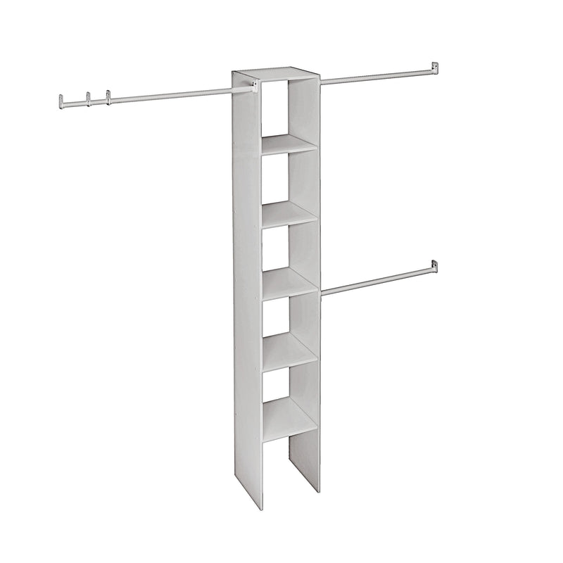 ClosetMaid Expandable Closet Organizer Kit with 3-Closet Rod, White, 12-in E4