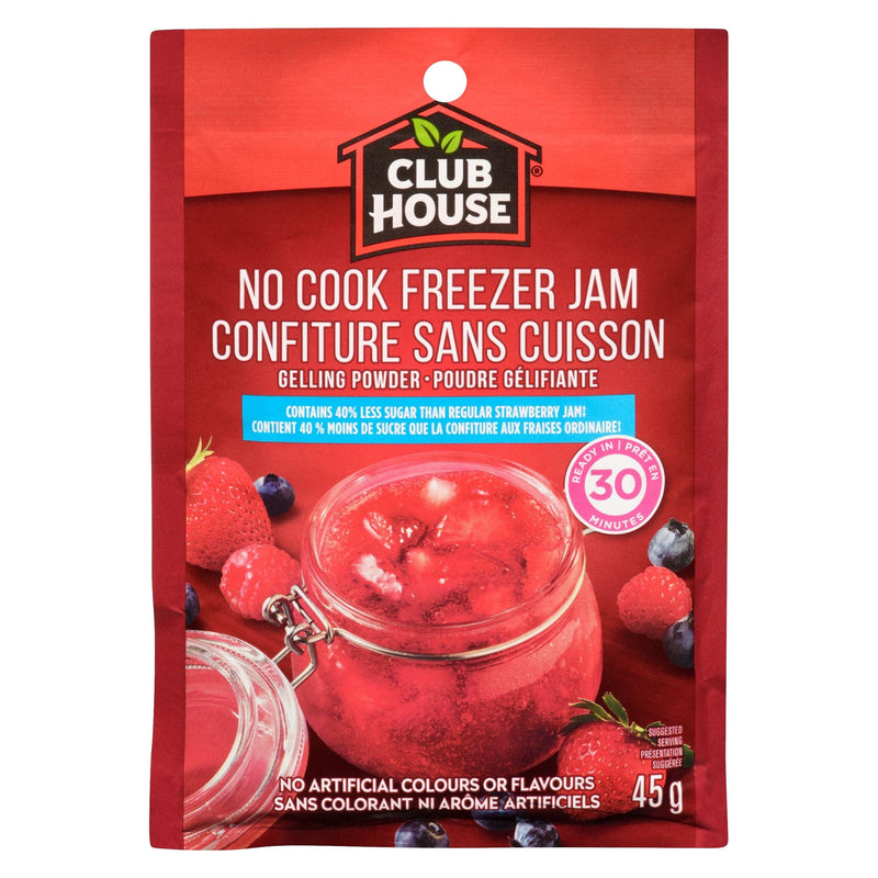 Club House No Cook Strawberry Freezer Jam, Reduced Sugar Recipe, 45-g L0