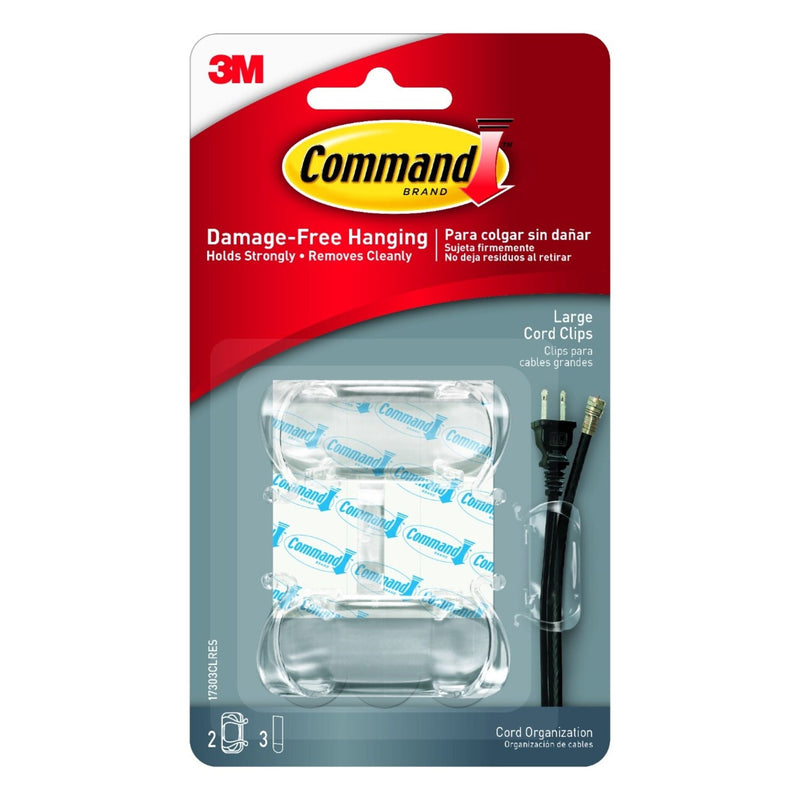 Command Clear Cord Clips, Clear P5