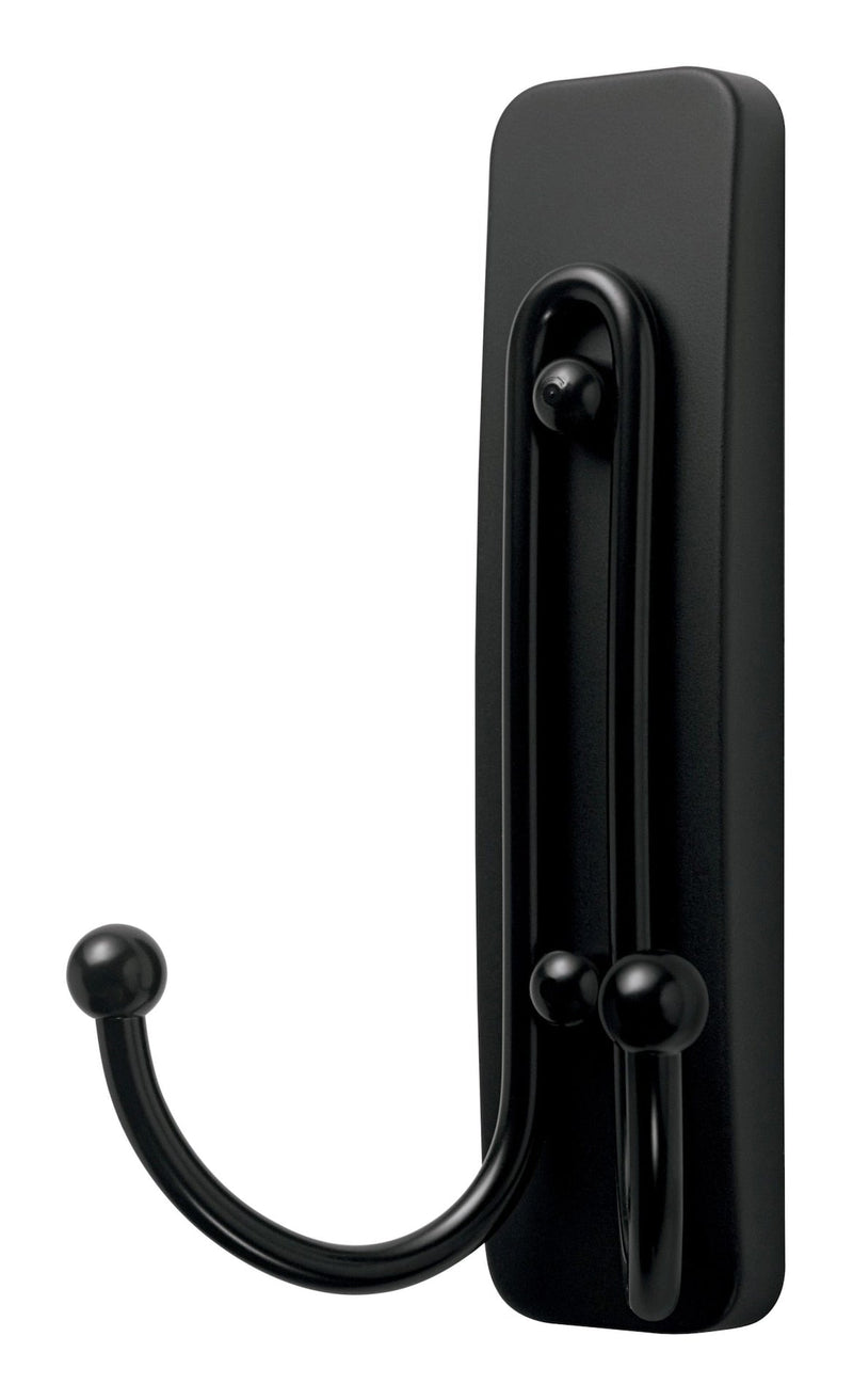 Command Large Double Hook with Adhesive Strips, Matte Black, 4-lbs, 1 Strip per Pack R8