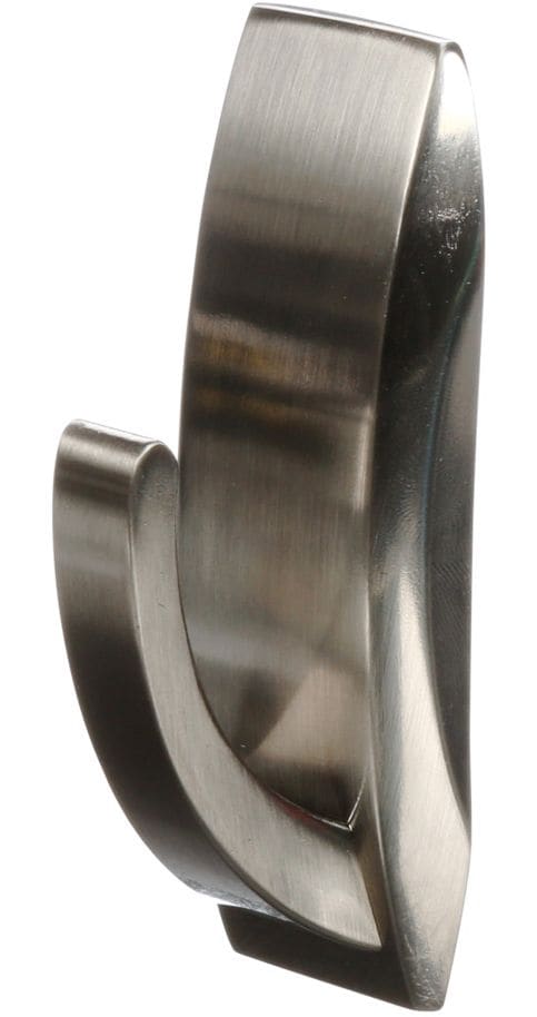 Command Large Elegant Decorative Metallic Hook with Adhesive Strips, Brushed Nickel, 5-lbs, 2 Strips Per Pack S7