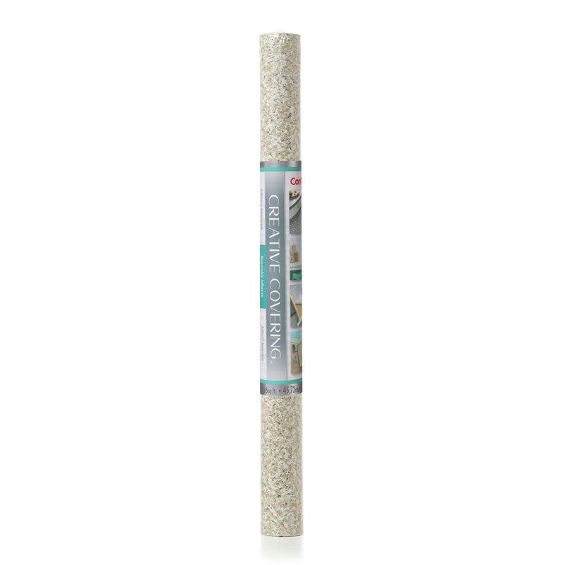 Con-Tact Creative Covering Removable Adhesive Shelf/Drawer Liner, Beige Granite, 18-in x 9-ft A1