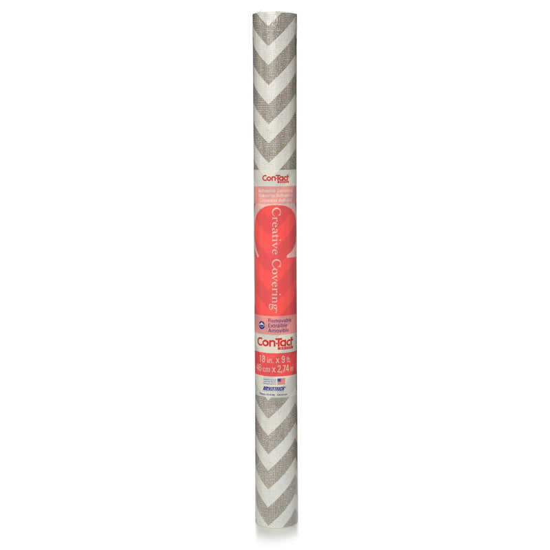 Con-Tact Creative Covering Removable Adhesive Shelf/Drawer Liner, Chevron, 18-in x 9-ft B1