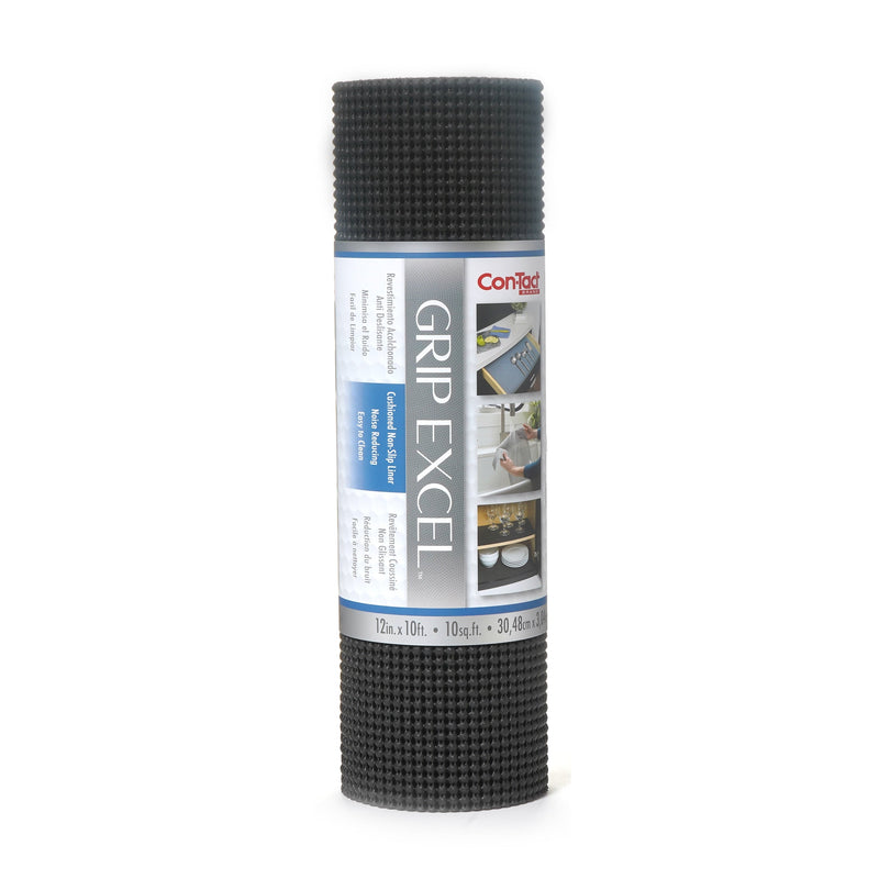 Con-Tact Grip Excel Non-Adhesive Cushioned Shelf/Drawer Liner, Black, 12-in x 10-ft J1