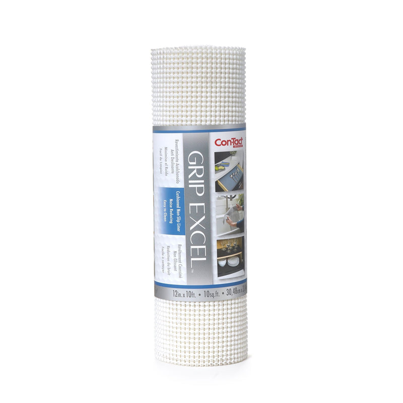Con-Tact Grip Excel Non-Adhesive Cushioned Shelf/Drawer Liner, White, 12-in x 10-ft O8