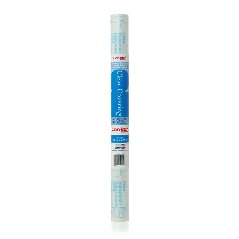 Con-Tact Removable Adhesive Shelf/Drawer Liner, Clear, 18-in x 9-ft F0