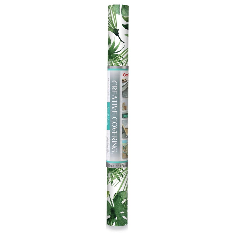 Con-Tact Removable Adhesive Shelf/Drawer Liner, Leaf Print, 18-in x 9-ft F3