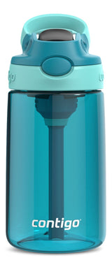 Contigo Aubrey Kids' Water Bottle, 14-oz, Juniper/Jade, with AUTOSPOUT Lid & Straw