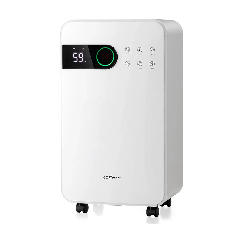 32 Pints Dehumidifier with Sleep Mode and 24H Timer for Home Basement-White O0
