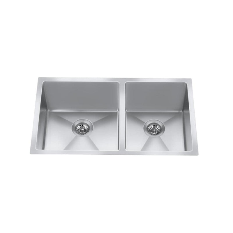 CraftX CXZD881L 32-in Low Divide Stainless Steel Double Bowl Sink L4