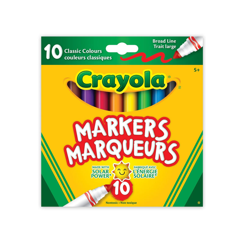 Crayola Broad Line Original Marker, 10 Pieces, Multicolour O2