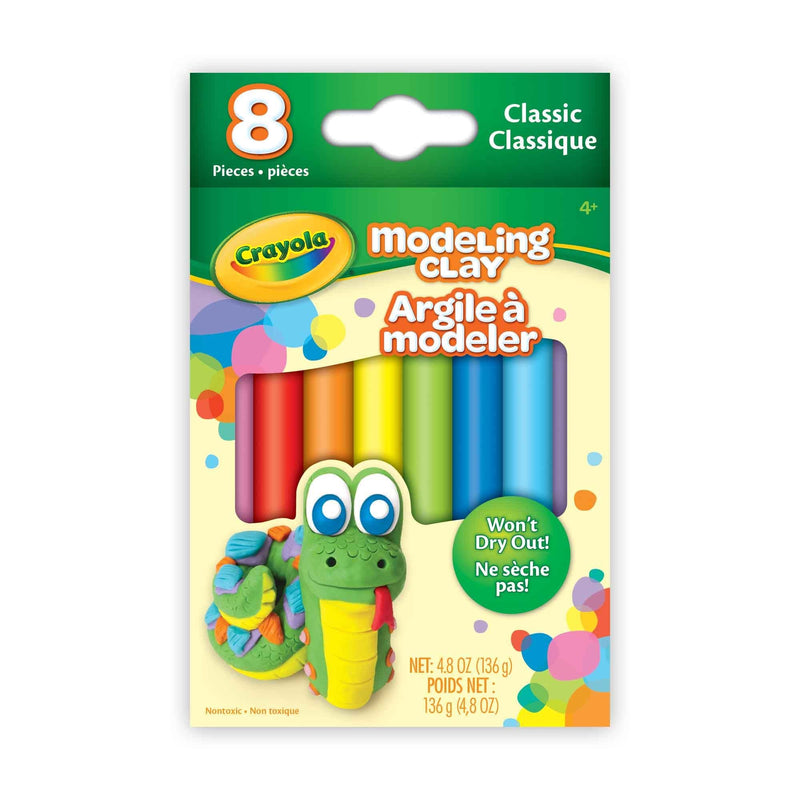 Crayola Modeling Clay, Multi-Coloured, 8-pk, Ages 4+, for Arts & Crafts/Birthday Favour H9