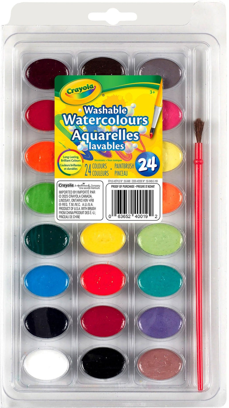 Crayola Super Tips Washable Watercoulour Paints, 24 Pieces, Multicolour V6