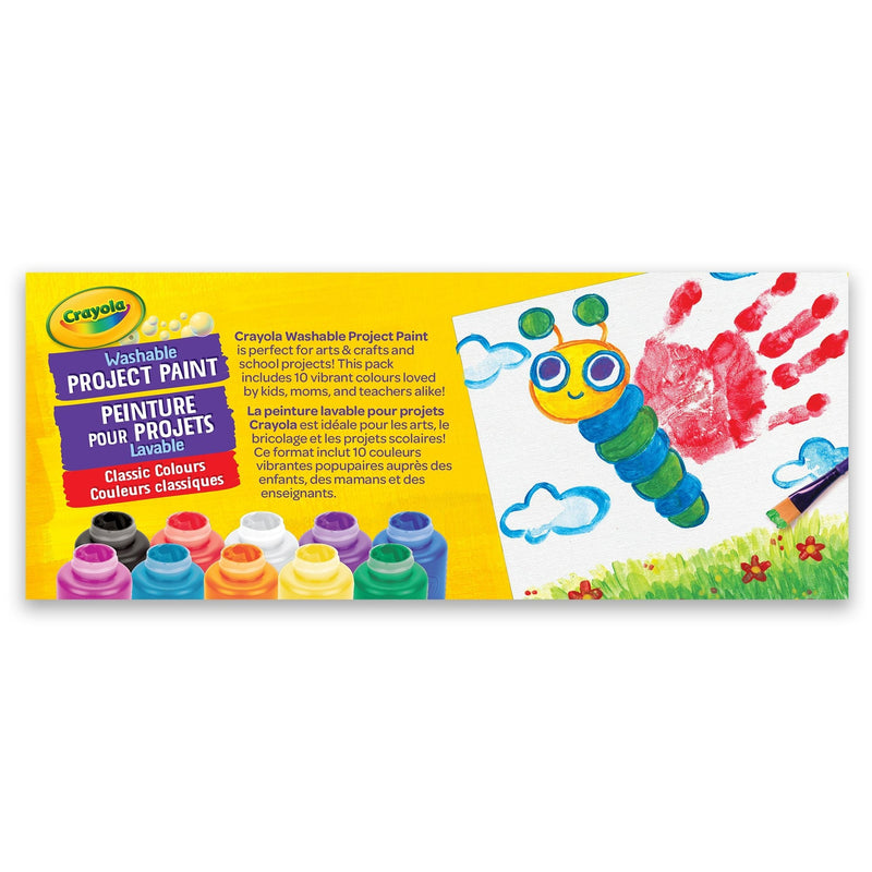 Crayola Washable Project Paint Activity Jar Set, Multi-Colour, 20-oz, 10-pk, Ages 3+ F0