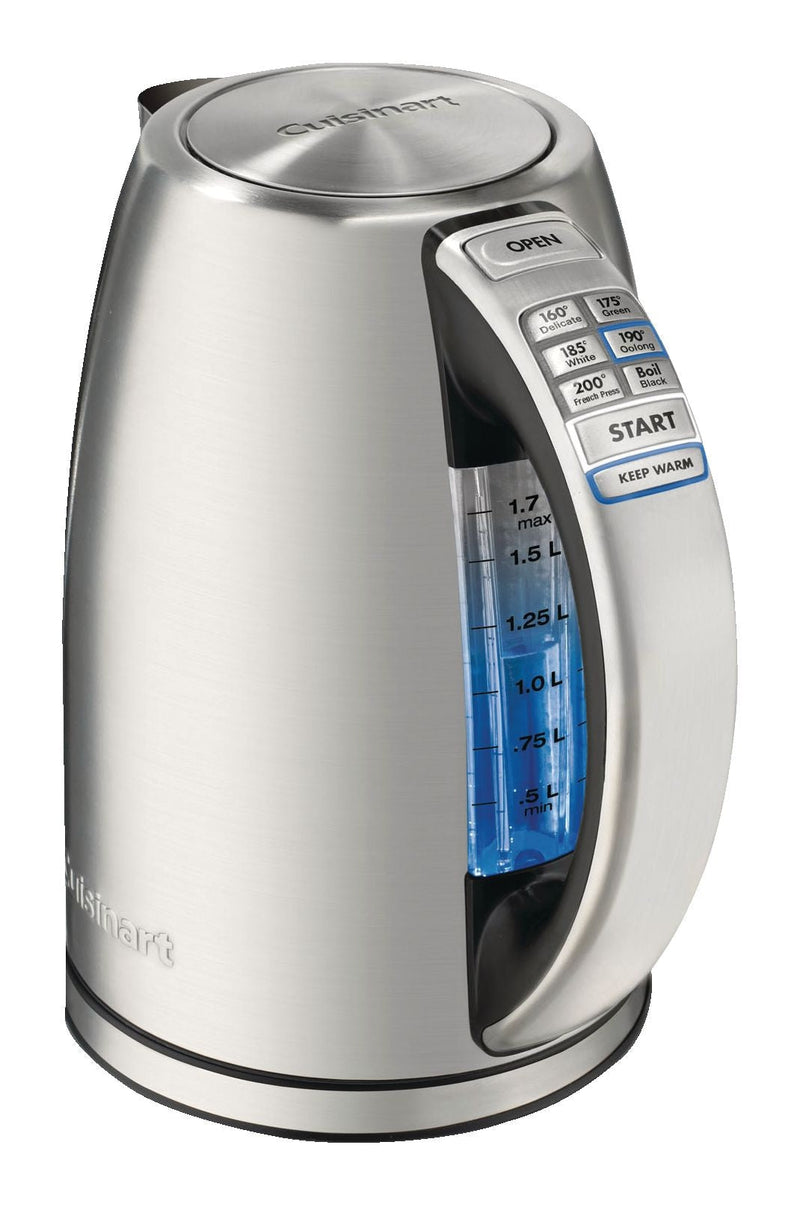 Cuisinart Cordless Electric Kettle with 7 Preset Temperatures, Stainless Steel, 1.7-L T1