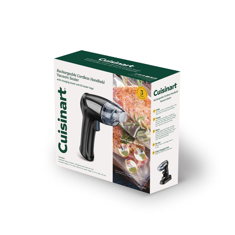 Cuisinart Cordless Handheld Vacuum Sealer with 20 Bags, Black H0