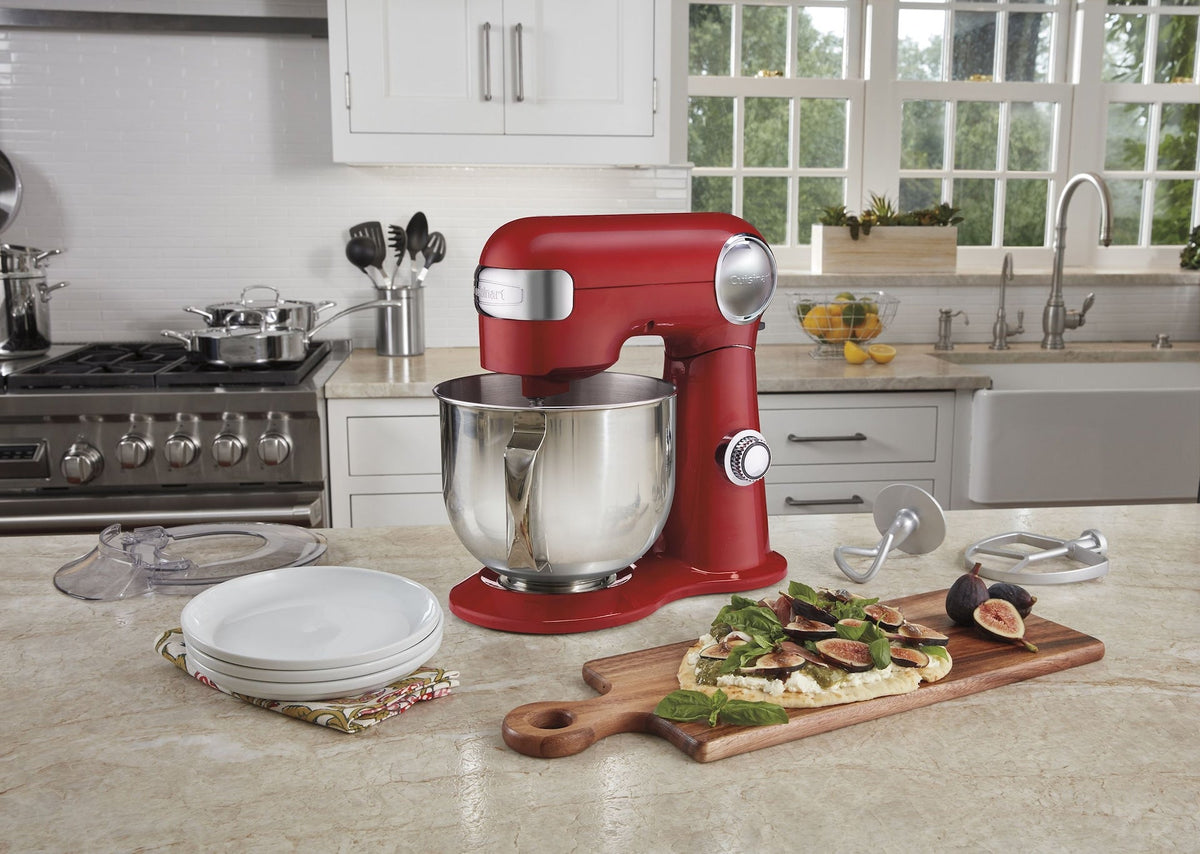 Cuisinart Precision Master Tilt-Head Stand Mixer with 12 Speeds, Red, 5.5qt