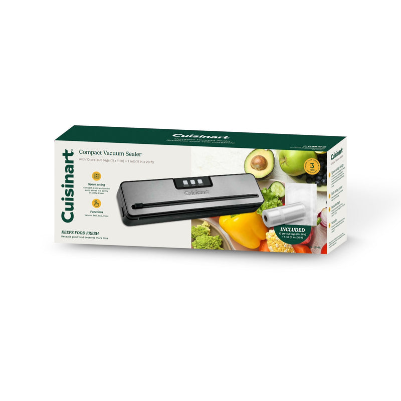 Cuisinart Slim Vacuum Sealer, with 10 Pre-Cut Bags & 1 Roll P4