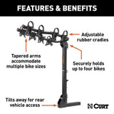 CURT 12126 Premium Hitch-Mounted Bike Rack (4-Bike, 2-in Shank)