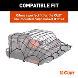 CURT 18218 Elastic Cargo Net with Hooks for Roof Basket, 44 x 36-in