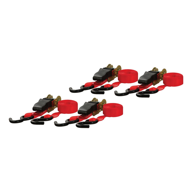 CURT 83002 16-ft Red Cargo Straps with S-Hooks (500-lb, 4-pk) L6