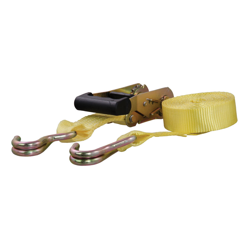 CURT 83036 Cargo Strap with J-Hooks, Yellow, 1,667-lb, 14-ft B4