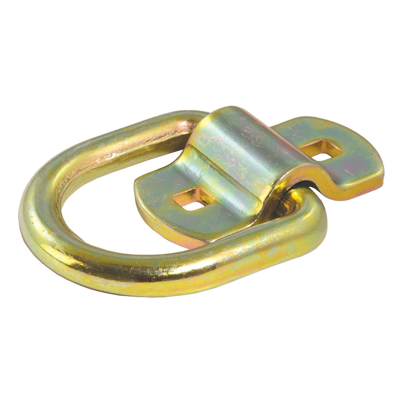 CURT 83740 3-in x 3-in Surface-Mounted Tie-Down D-Ring (3600-lb, Yellow Zinc) D6