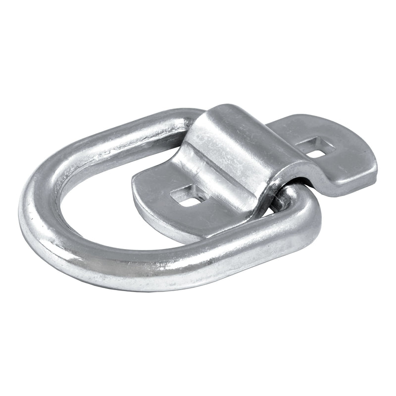 CURT 83742 3-in x 3-in Surface-Mounted Tie-Down D-Ring (3600-lb, Clear Zinc) O0