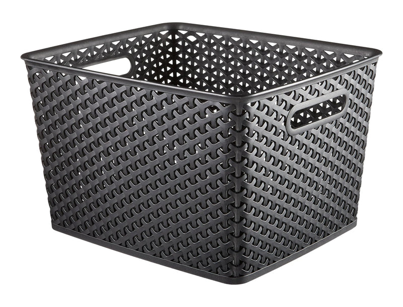 Curver My Style Woven Storage Basket, Large, Black O2