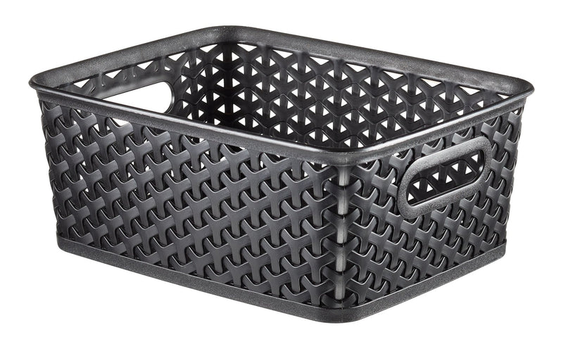 Curver My Style Woven Storage Basket, Small, Black B7