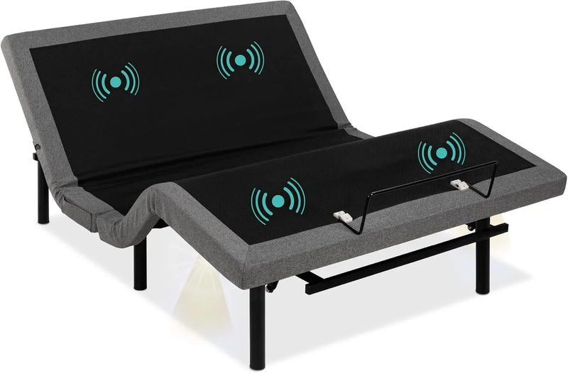 Ergonomic Twin XL Size Adjustable Bed Frame, Electric Base w/Wireless Remote Control, Nightlight, Massager, 2 USB Ports D3