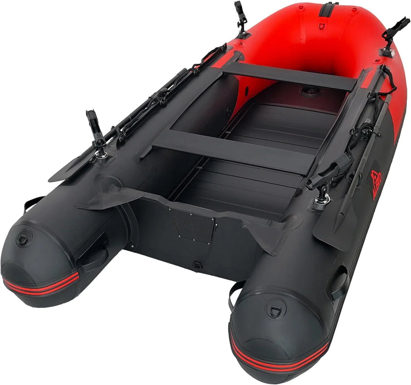 Inflatable Boat | Yacht Dinghy Tender Raft | Multi Person Fishing Boat | Aluminum Floor Oars | Fishing Rod Holders | Heavy-Duty PVC | 2024 Model | Z8