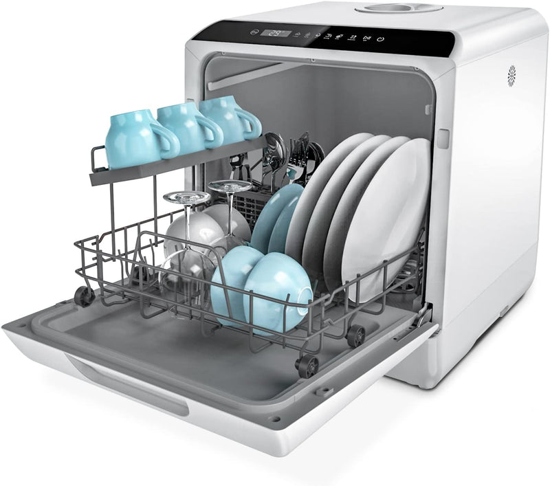 Countertop Dishwasher, 5 Washing Programs Portable Dishwasher With 5-Liter Built-in Water Tank For Glass Door X0