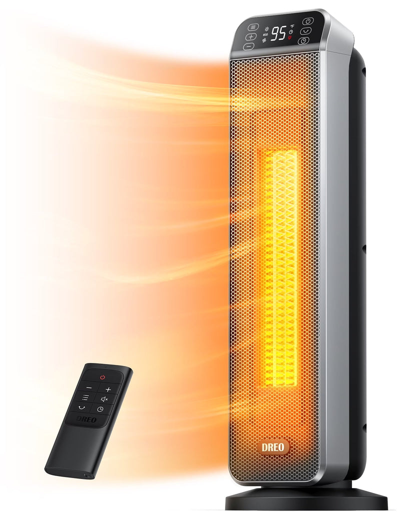 Dreo Space Heater for Inside, Electric Heater for Home with Remote, 24 in 11ft/s Fast Quiet Heating, 3 Modes, Safe Energy Efficient Heaters for... W9