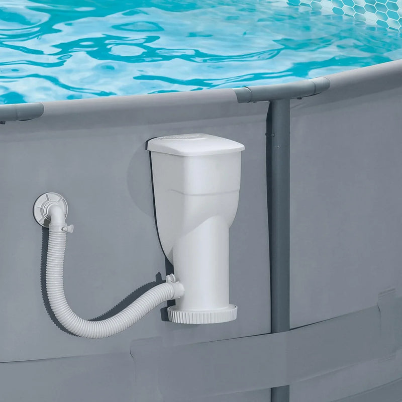 Gallons Per Hour 2 in 1 Filter Pump and Skimmer System with Clamps and 1.5 Inch Hose Fitting for Above Ground Swimming Pools F5