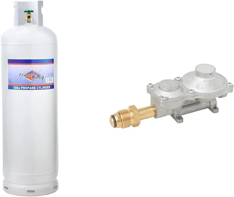 Steel Propane Tank Cylinder with POL Valve and Collar, Great for Mixed Heating Systems, Home fireplaces, Dryers and Grills-Flame King J3