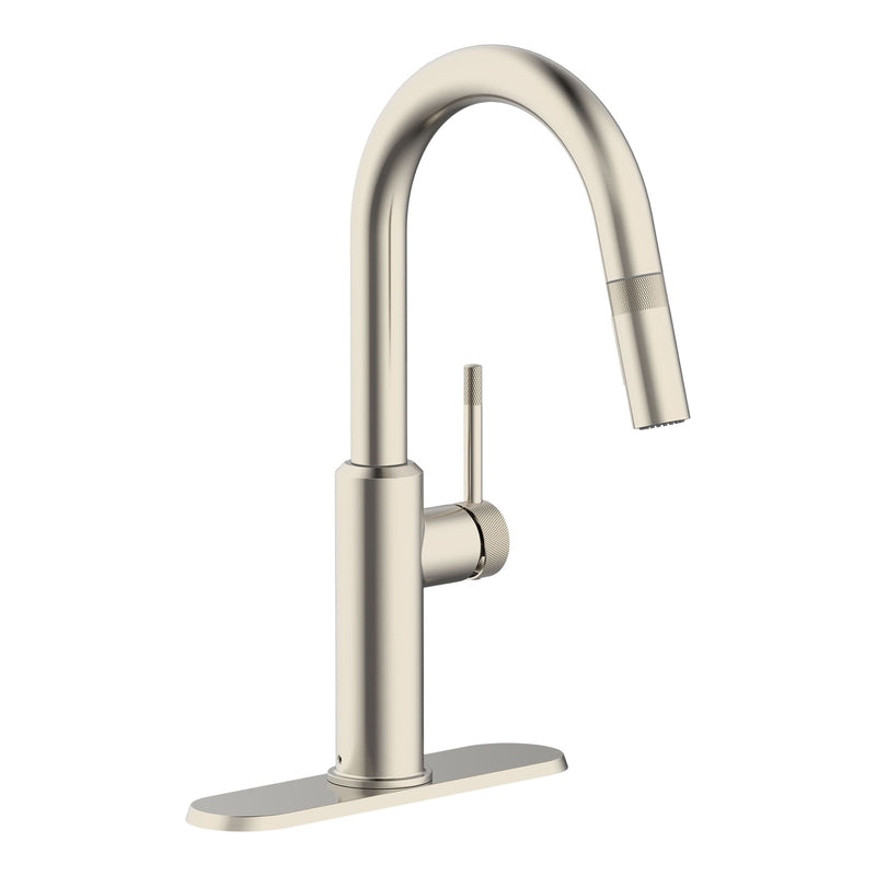 Danze Colby 1-Handle Pull-Down Kitchen Faucet with Knurled Accents, Stainless Steel S7