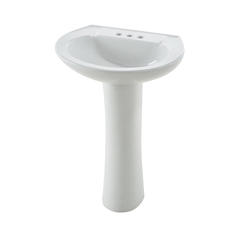 Danze Pedestal Sink with Leg, White, 22.64 x 18 x 33.66-in R8