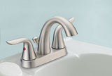 Danze Plymouth Double Handle 4-in Centreset Bathroom Sink Faucet with Pop-Up Drain, Brushed Nickel