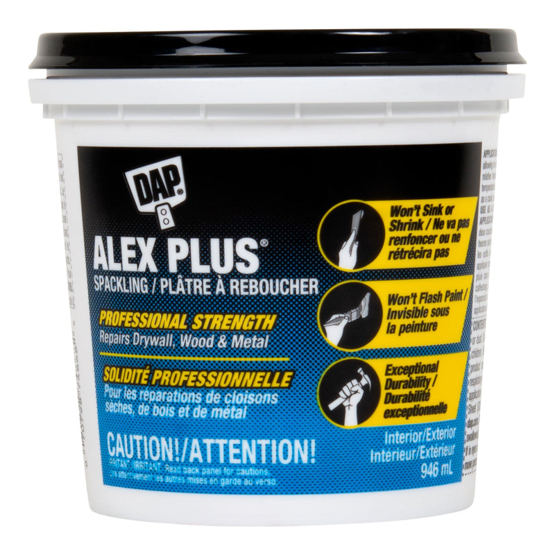 DAP Alex Plus Professional Strength Spackling Tub, 946-ml D2