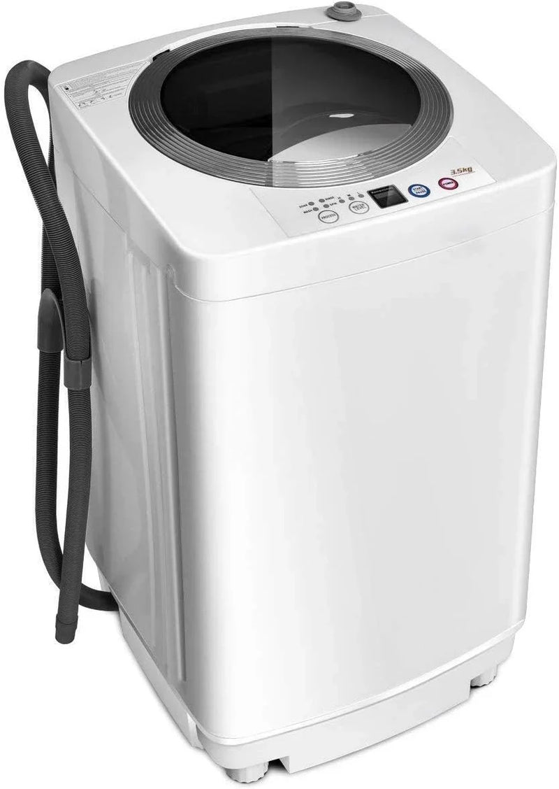 Portable Washing Machine, Full Automatic Washer and Dryer Combo, with Built-in Pump Drain 8 LBS Capacity Compact Laundry Washer Spin Dryer for Apartment RV Dorm W5