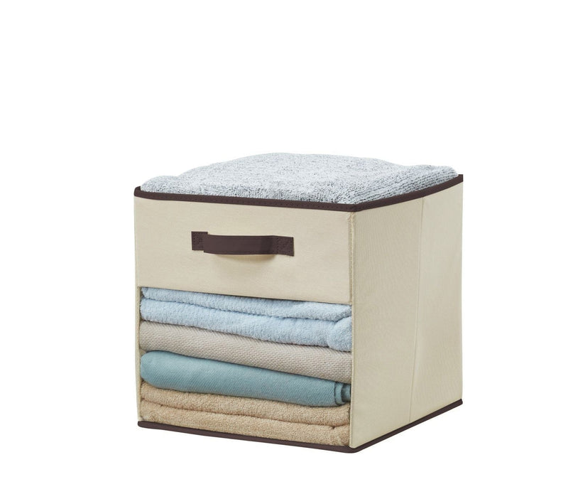 Decomomo Collapsible Transparent Front Cube, 11-in, 6-pk, Beige O4