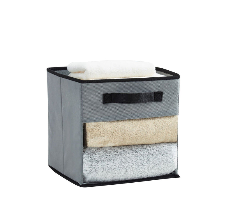 Decomomo Collapsible Transparent Front Cube, 11-in, 6-pk, Grey D7