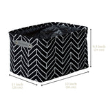 Decomomo Large Water Resistant Storage Bin, 15-in x 11-in x 9.5-in, 6-pk, White Pattern
