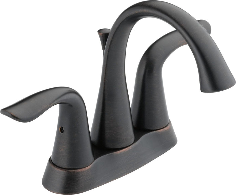 Delta Faucet Lahara Double Handle Rigid Spout 4-in Centerset Bathroom Sink Faucet, WaterSense Certified, Venetian Bronze H5